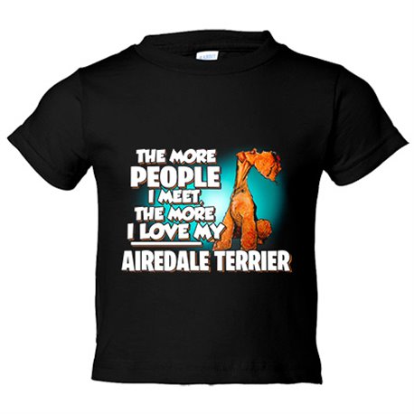 Camiseta bebé I love my dog Airedale Terrier raza perro