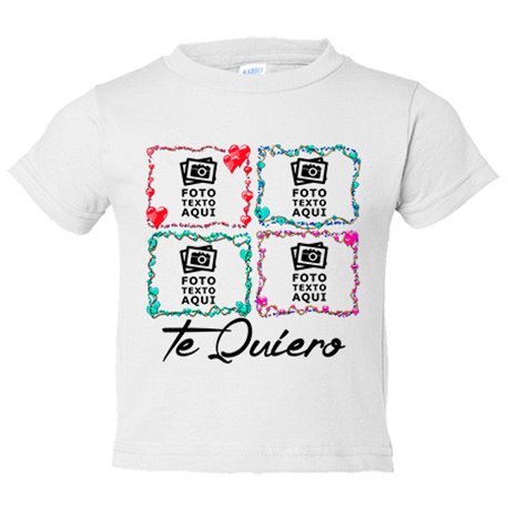Camiseta niño personalizada con foto cuatro marcos te quiero