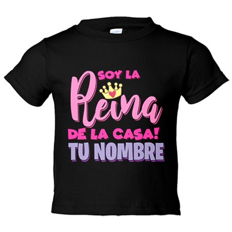 Camiseta niño soy la reina de la casa personalizable con nombre