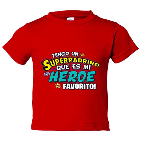 Camiseta bebé tengo un Superpadrino que és mi héroe favorito regalo para padrino