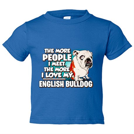Camiseta bebé I love my English Bulldog enamorado de mi mascota raza perro