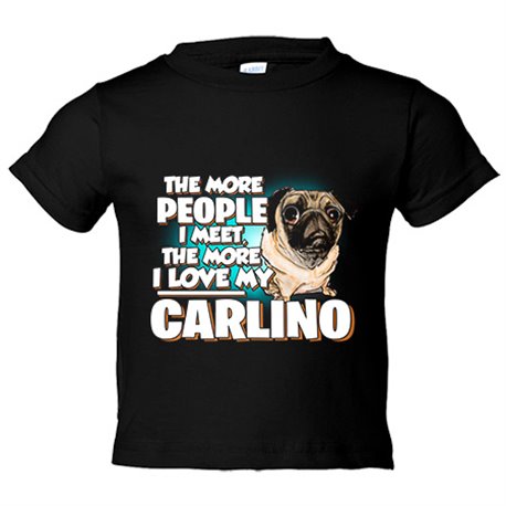 Camiseta niño I love my Carlino raza perro