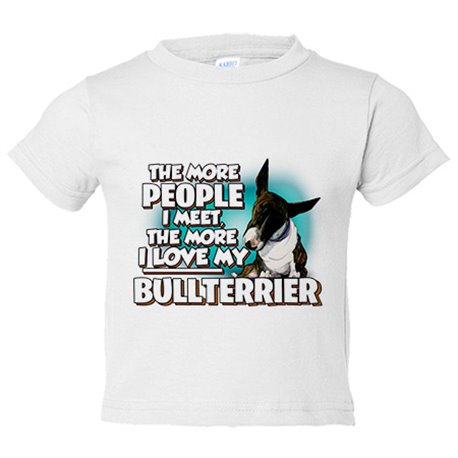Camiseta bebé I love my Bullterrier Atigrado raza perro