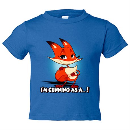 Camiseta bebé frase tan astuto como un zorro