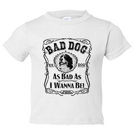 Camiseta bebé frase perro raza Boyero de Berna Bad dog as bad as I wanna be
