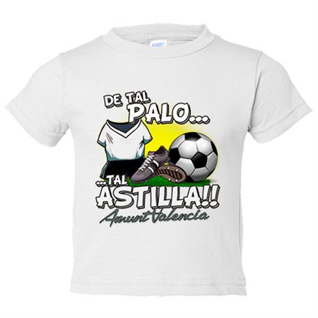 Camiseta bebé de tal palo tal astilla de Valencia para aficionado al fútbol