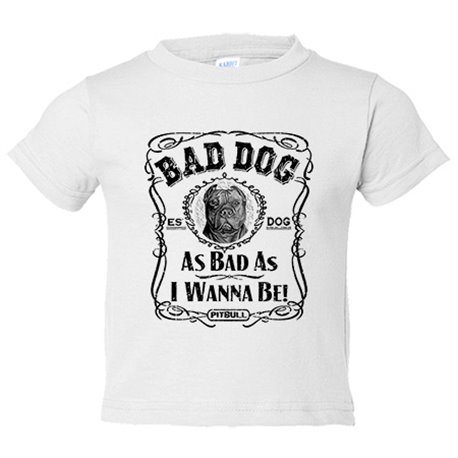 Camiseta bebé frase perro raza Pitbull Bad dog as bad as I wanna be