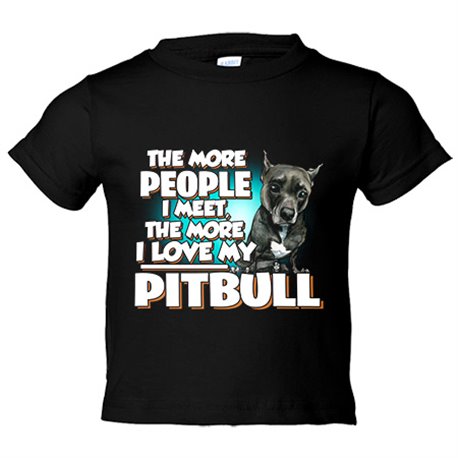 Camiseta bebé I love my Pitbull negro raza perro