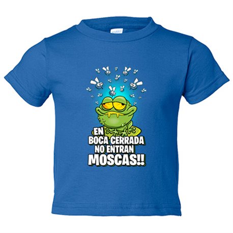 Camiseta bebé dibujo divertido de rana comiendo moscas