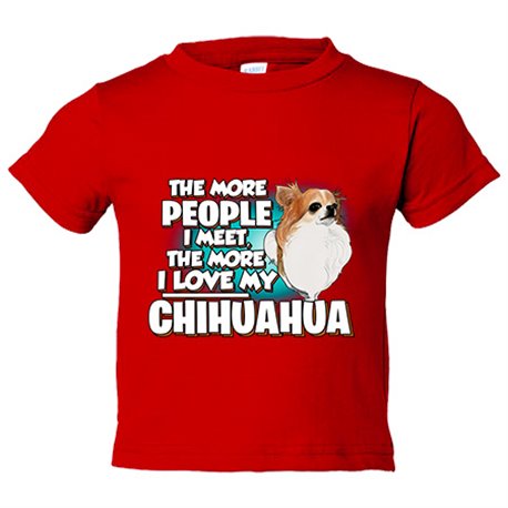 Camiseta bebé I love my Chihuahua long hair raza perro