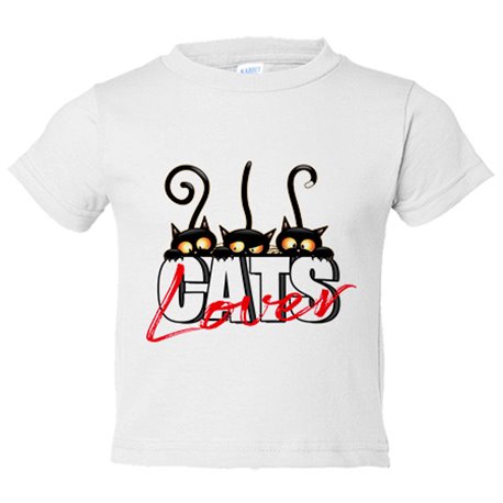 Camiseta bebé amante de los gatos negros