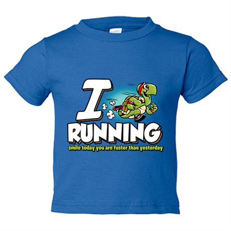 Camiseta bebé I Love Running divertido con tortuga veloz para corredores trail maratones