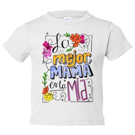 Camiseta niño Día de la Madre la mejor mamá es la mía