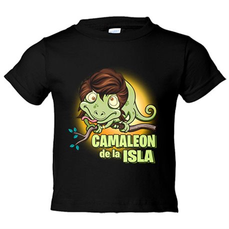 Camiseta bebé ilustración parodia divertida de un camaleón de la isla