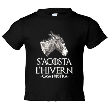 Camiseta niño Joc de Trons S Acosta L Hivern Casa Nostra burro català