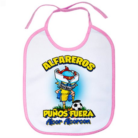 Babero frase alfareros puños fuera parodia robot de los 80 para nostálgicos futboleros de Alcorcón
