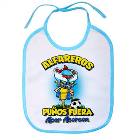 Babero frase alfareros puños fuera parodia robot de los 80 para nostálgicos futboleros de Alcorcón
