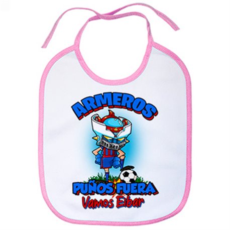Babero frase armeros puños fuera parodia robot de los 80 para nostálgicos futboleros de Eibar