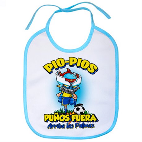 Babero frase pio pios puños fuera parodia robot de los 80 para nostálgicos futboleros de Las Palmas