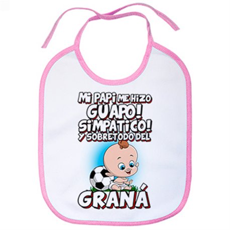 Babero mi papi me hizo guapo simpático y sobretodo aficionado al fútbol de Granada