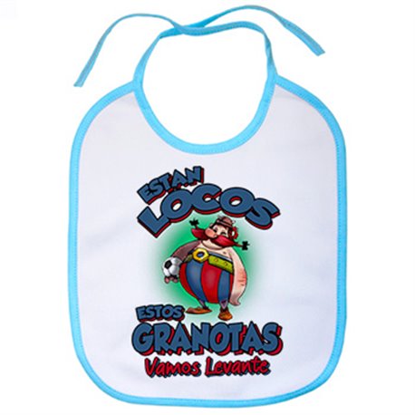 Babero parodia de Obelis para aficionados al fútbol de Levante