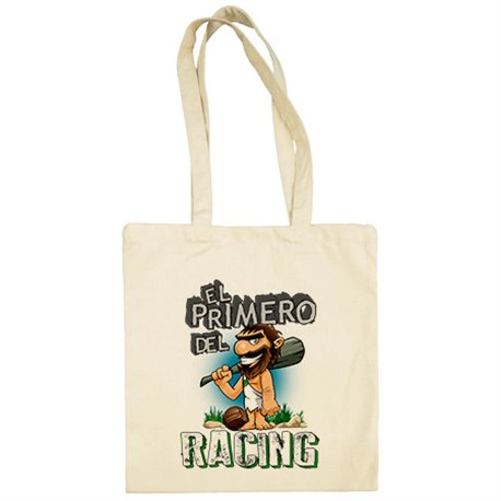 Bolsa de tela frase el primero del Racing para hincha de su equipo de fútbol