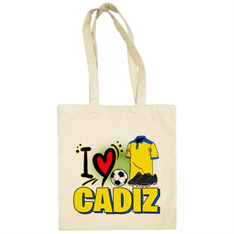 Bolsa de tela para enamorado de su equipo de fútbol de Cádiz