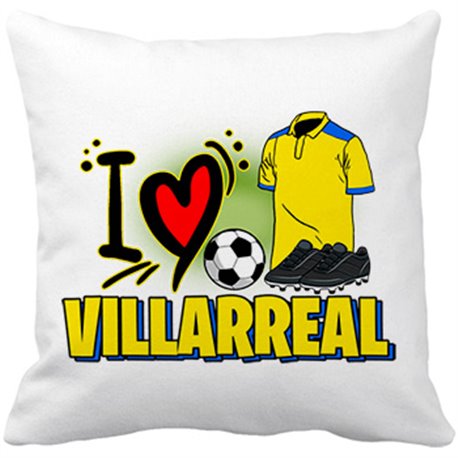 Cojín con relleno para enamorado de su equipo de fútbol de Villarreal