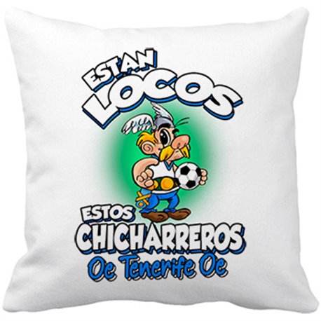 Cojín con relleno parodia de Asteris para aficionados al fútbol de Tenerife