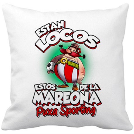 Cojín con relleno parodia de Obelis para aficionados al fútbol del Sporting
