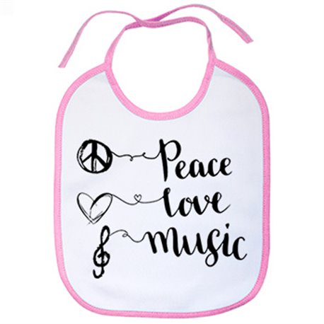 Babero Peace Love Music