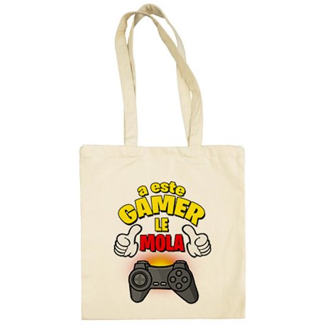 Bolsa de tela frase a este gamer le mola jugar a la consola