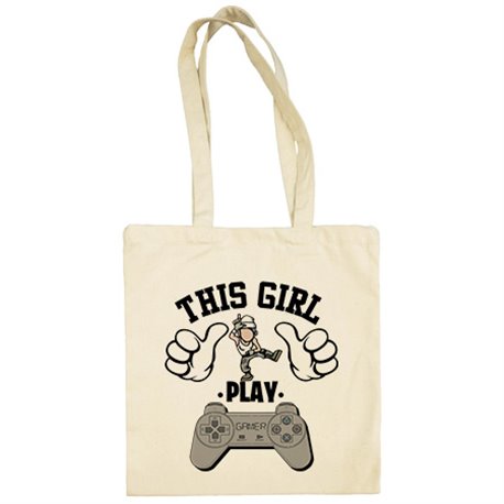 Bolsa de tela frase esta chica gamer vicia al videojuego de la pose Take L Dab Floss This kid play