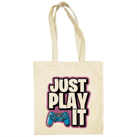 Bolsa de tela frase just play it para gamers