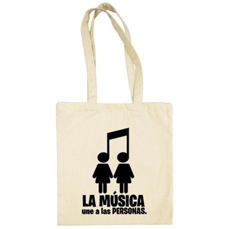 Bolsa de tela La música une a las personas pareja chicas