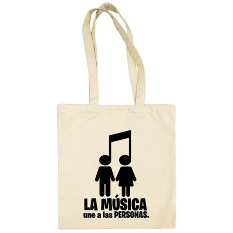 Bolsa de tela La música une a las personas pareja chico chica