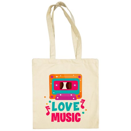 Bolsa de tela Love Music casete
