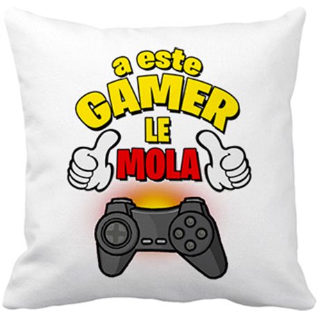 Cojín con relleno frase a este gamer le mola jugar a la consola