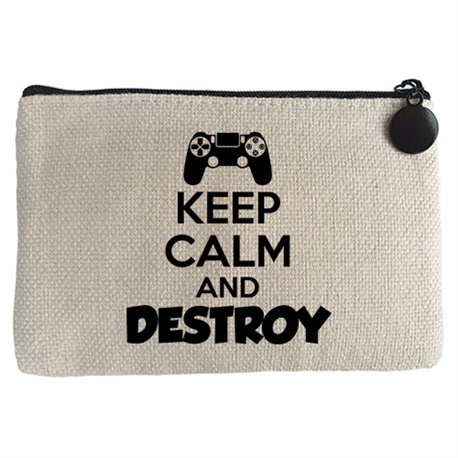 Monedero para gamers de la play frase Keep Calm And Destroy