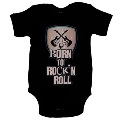Body bebé Born To Rock and Roll nacido para el Rock and Roll