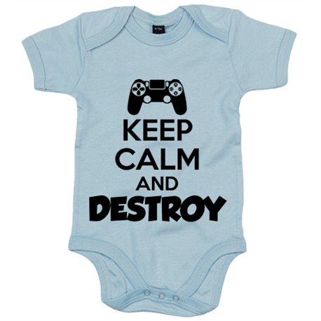 Body bebé para gamers de la play frase Keep Calm And Destroy