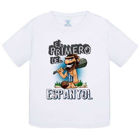 Camiseta bebé frase el primero del espanyol para hincha de su equipo de fútbol