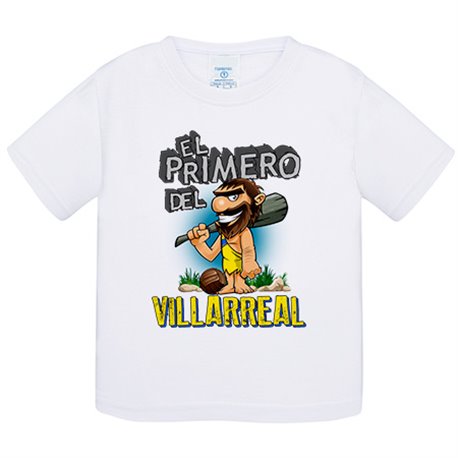 Camiseta bebé frase el primero del Villarreal para hincha de su equipo de fútbol
