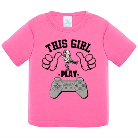 Camiseta bebé frase esta chica gamer vicia al videojuego de la pose Take L Dab Floss This kid play