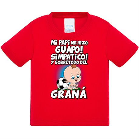 Camiseta bebé mi papi me hizo guapo simpático y sobretodo aficionado al fútbol de Granada