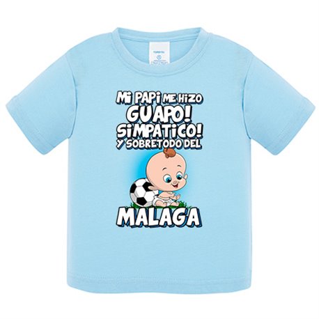 Camiseta bebé mi papi me hizo guapo simpático y sobretodo aficionado al fútbol de Málaga