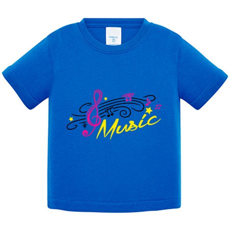 Camiseta bebé notas de música