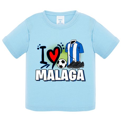Camiseta bebé para enamorado de su equipo de fútbol de Málaga