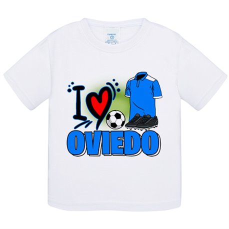 Camiseta bebé para enamorado de su equipo de fútbol de Oviedo