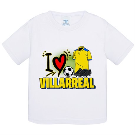 Camiseta bebé para enamorado de su equipo de fútbol de Villarreal